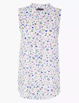 Топ с цветочным принтом стандартного кроя