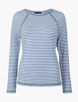 Топ с длинным рукавом в полоску