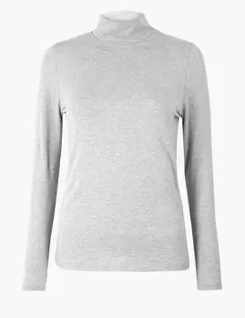 Топ с длинными рукавами из хлопка