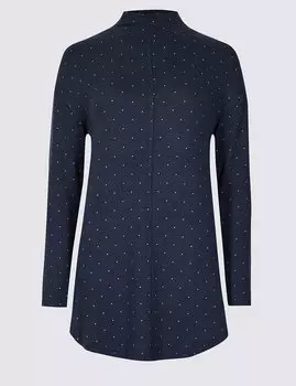 Топ с горловиной и длинным рукавом