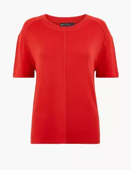 Топ с коротким рукавом и круглым вырезом