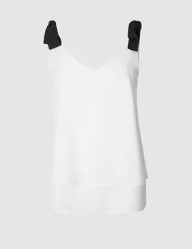 Топ с V-вырезом многослойный