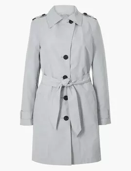 Тренч однобортный с контрастными пуговицами