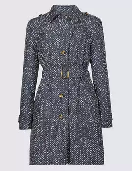 Тренч с принтом "Ёлочка" с технологией Stormwear™