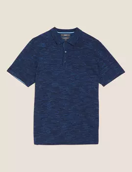 Трикотажная футболка-поло с короткими рукавами