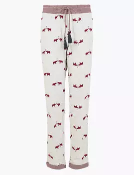 Трикотажные пижамные брюки с принтом Слон
