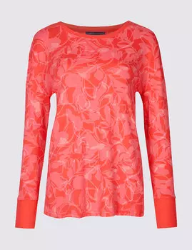 Трикотажный топ из 100%-го хлопка с цветочным принтом