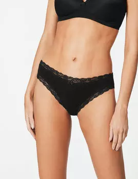 Трусы-бикини хлопковые с кружевной отделкой