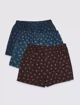 Трусы-боксеры хлопковые, набор 3 пары