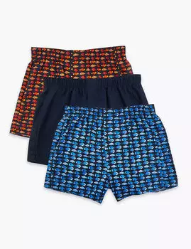 Трусы-боксеры с принтом "тропические рыбы" (3 шт.)