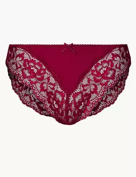 Трусы бразилиана кружевные с высокой посадкой
