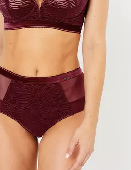 Трусы-бразилиана с анималистическим принтом и отделкой из бархата