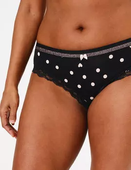 Трусы-бразилиана с цветочной кружевной отделкой