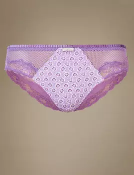 Трусы-бразилиана с кружевной вставкой