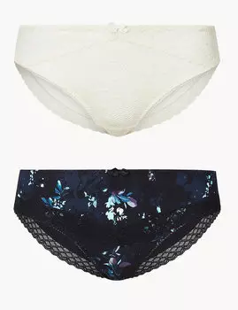 Трусы-бразилиана с кружевом (2 пары)