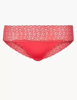 Трусы-бразилиана с широким кружевным поясом