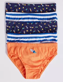 Трусы-брифы из 100% хлопка (18 месяцев - 8 лет, 5 шт), цветные в полоску