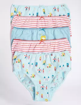 Трусы-брифы из натурального хлопка, 5 шт (18 месяцев - 12 лет)