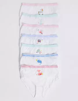 Трусы-брифы из натурального хлопка, 7 шт (18 месяцев - 12 лет)