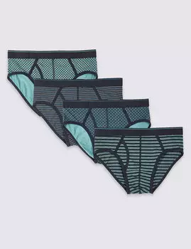 Трусы-брифы мужские из 100% хлопка с технологией StayNEW™ (4 шт)