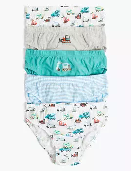 Трусы-брифы с принтом Экскаватор и полоски для мальчика (5 шт)