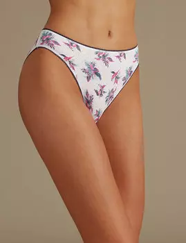 Трусы-хайлег хлопковые (5 шт), ярко розовый микс