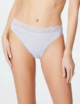 Трусы-хайлег хлопковые с кружевным поясом (5 шт)