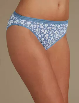 Трусы-хайлег No VPL однотонные, цветочек (5 шт)