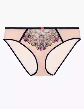 Трусы-хайлег с цветочной вышивкой