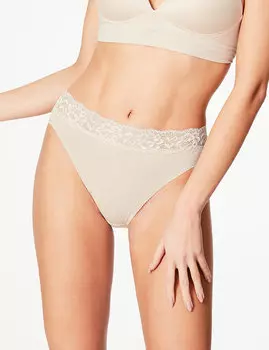 Трусы-хайлег с изысканным цветочным кружевом (5 шт)