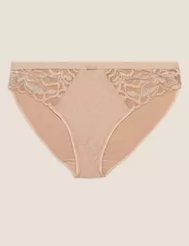 Трусы-хайлег с кружевом "дикие цветы"