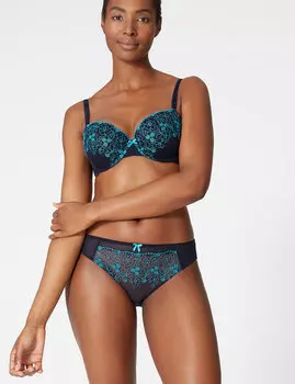 Трусы-хайлег с вышивкой (2 шт)