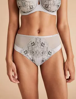 Трусы-хайлег с вышивкой Allure