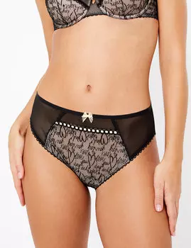 Трусы-хайлег с вышивкой "Love"