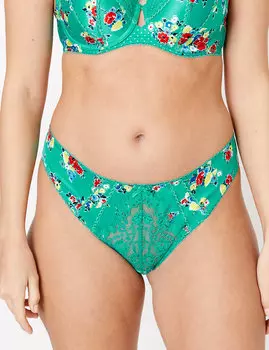 Трусы-майами из атласа и кружева