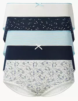 Трусы-миди хлопковые, набор 5 штук