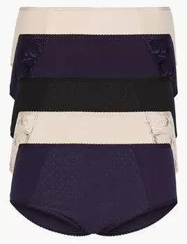 Трусы миди хлопковые, набор 5 штук