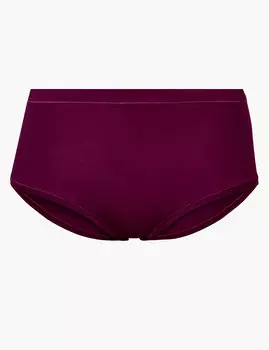 Трусы-миди однотонные гладкие с добавлением модала
