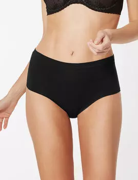 Трусы-миди однотонные гладкие с добавлением модала