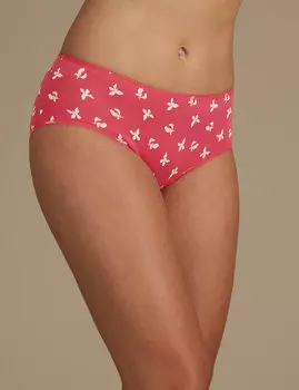 Трусы-миди женские однотонные и с принтом "Цветочки" (5 шт)