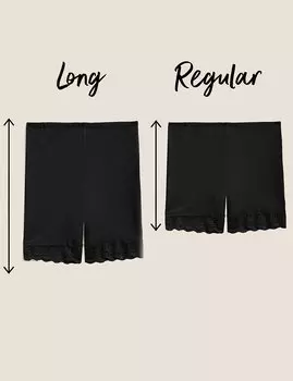 Трусы-шорты удлиненные с кружевной отделкой