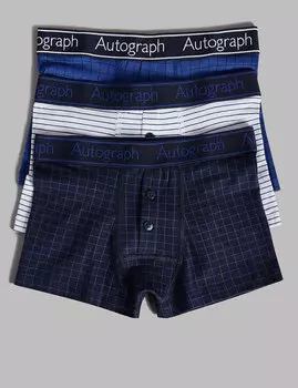 Трусы-транки хлопковые, эластичные (6-16 лет, набор 3 шт)