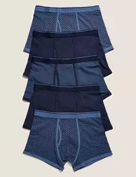 Трусы-транки из хлопка StayNew™ с геометрическим принтом (5 шт.)