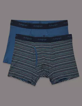 Трусы-транки с добавлением модала (2 шт), синий микс