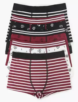 Трусы-транки с изображением черепов и полосок (5 шт.)