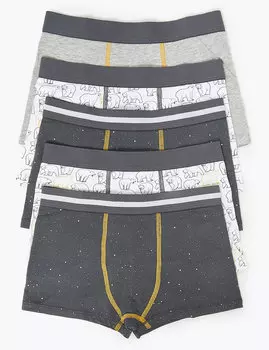 Трусы-транки с принтом "белые медведи" (5 шт.)