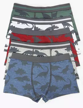 Трусы-транки с принтом Динозавры (5 шт)