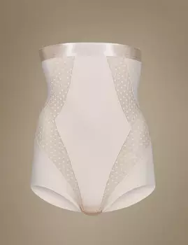 Трусы женские высокие с высокой талией и сетчатыми вставками