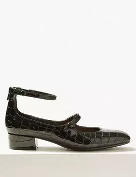 Туфли с ремешком на блочном каблуке