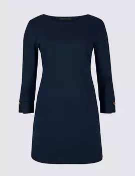 Туника хлопковая с круглым вырезом и рукавом 3/4